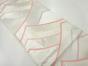 リサイクル　幾何学模様織出し袋帯